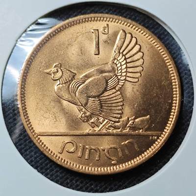 KK钱币收藏小铺 第307期 2月预留时间 周末发货 - 1968爱尔兰1便士  母鸡铜币 好品