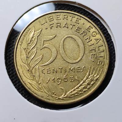 KK钱币收藏小铺 第307期 2月预留时间 周末发货 - 1963法国50法郎 少见纲目品种