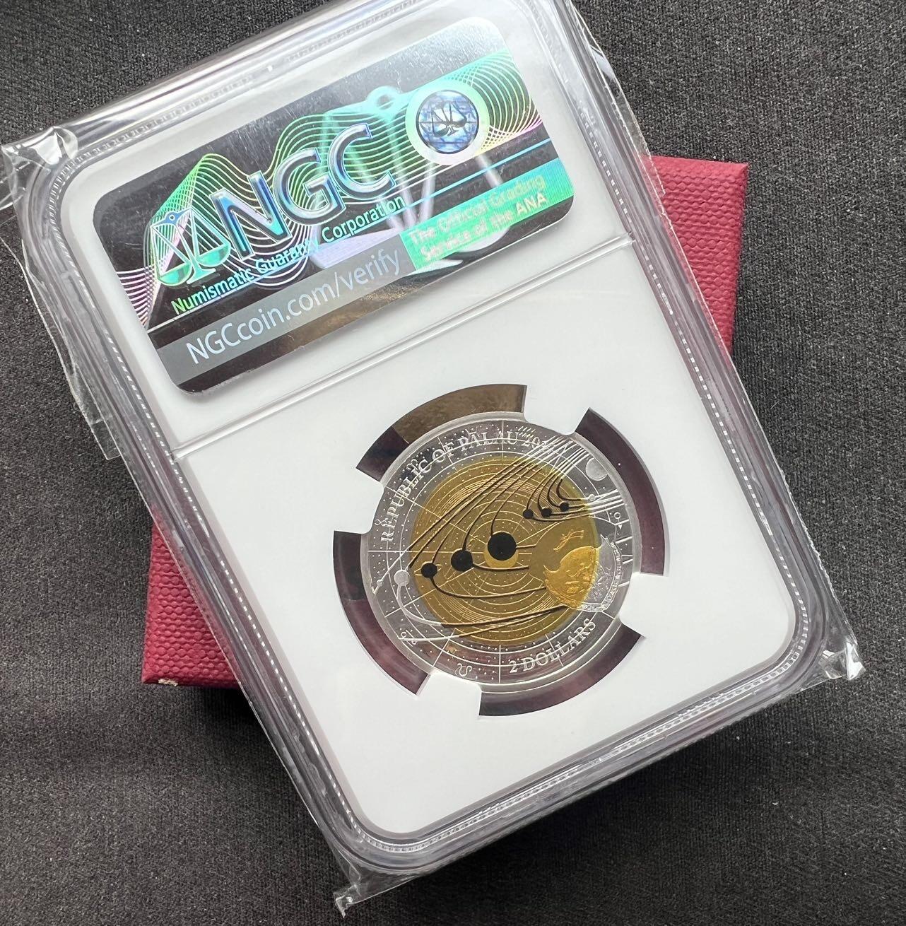 帕劳 土星 银铌币 蓝标 ngc 70 系列首枚