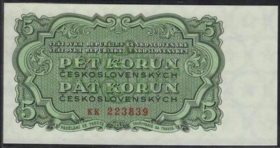 捷克斯洛伐克1953年5克朗 P-80b 无47 实物图 UNC - 捷克斯洛伐克1953年5克朗 P-80b 无47 实物图 UNC