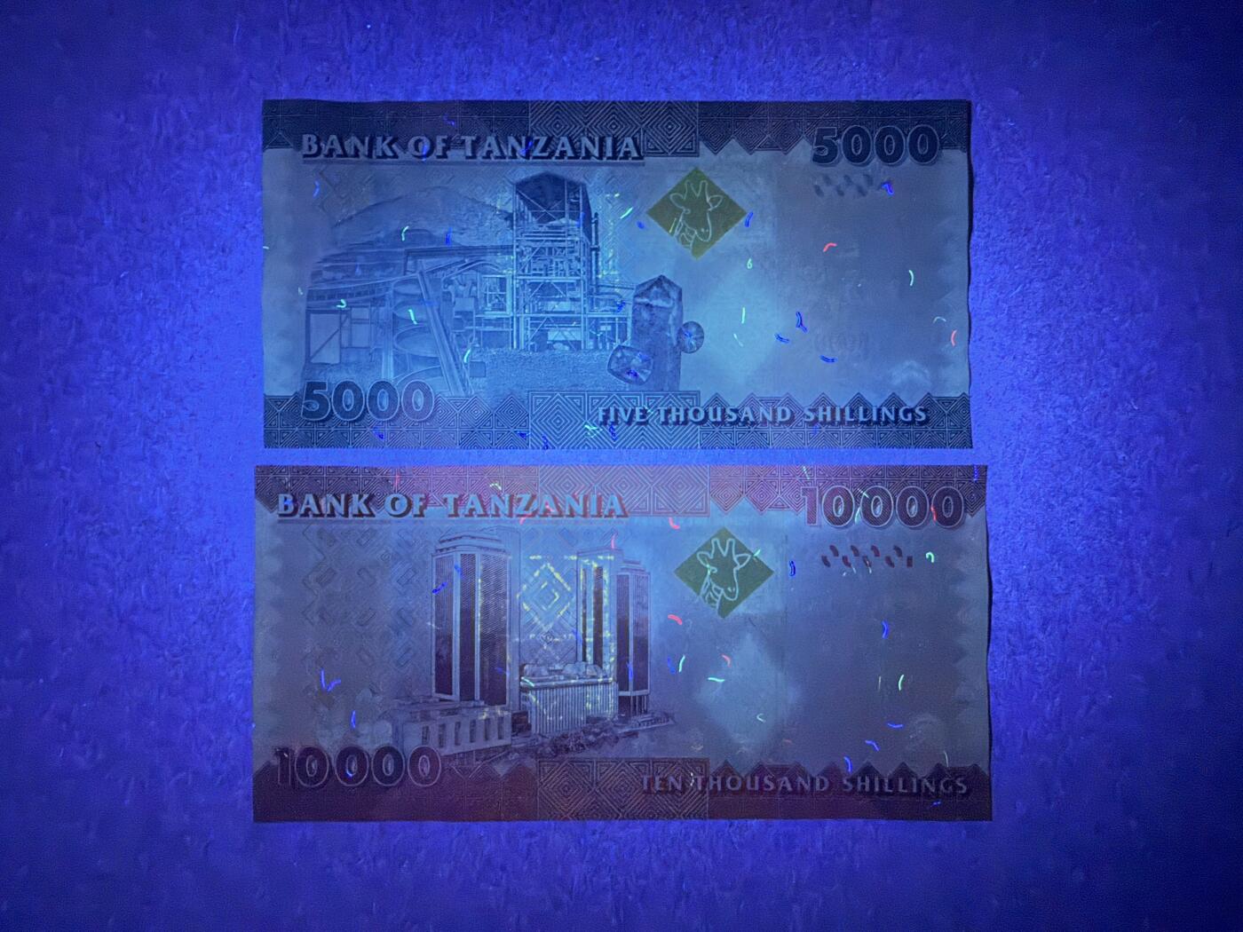 《艾美收藏》第204期-7.13周日外币精选 坦桑尼亚5000、10000先令2张 UNC 2010年版