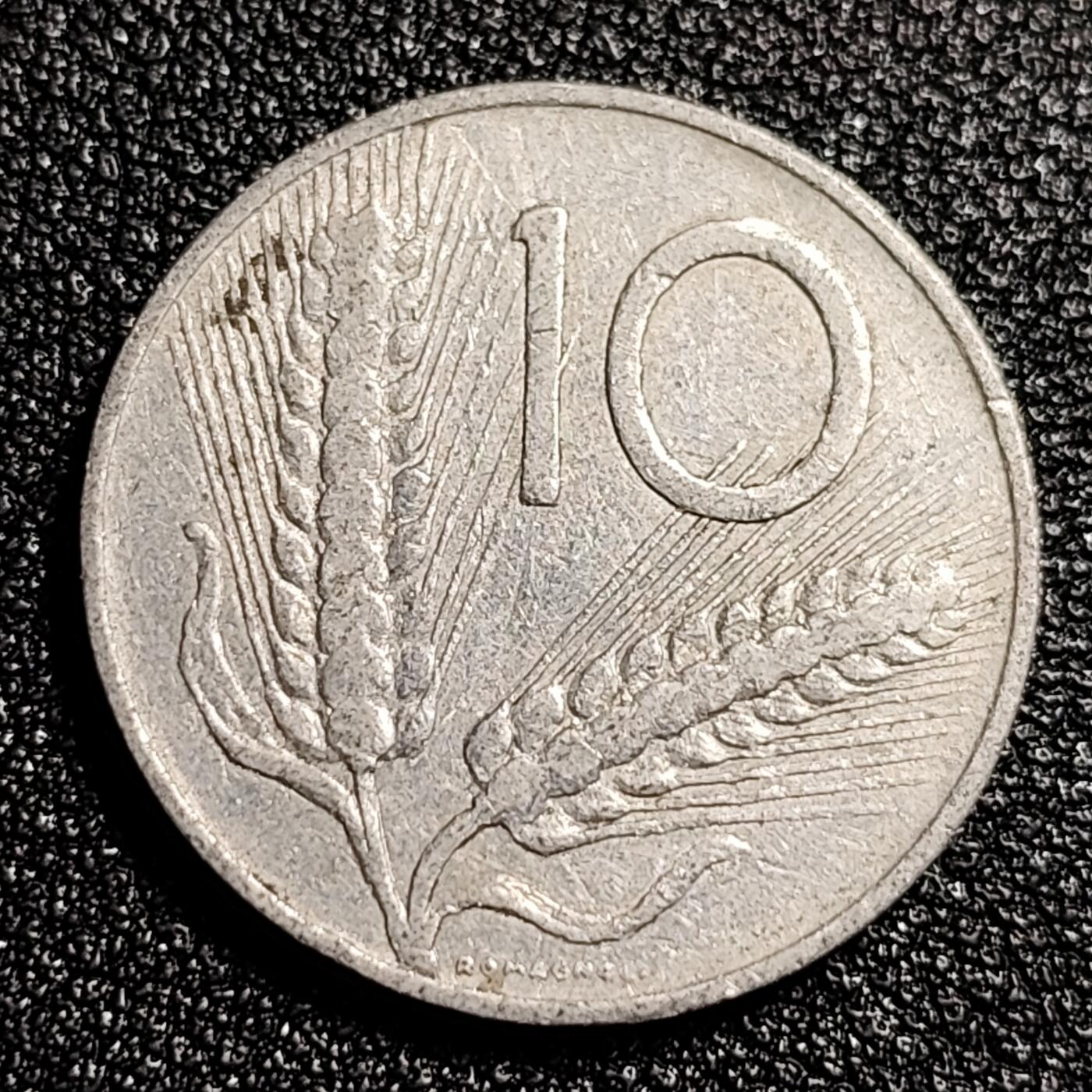 泉币菌-第49场-周末精品场 意大利1955年10里拉 麦穗古犁 铝 23mm 