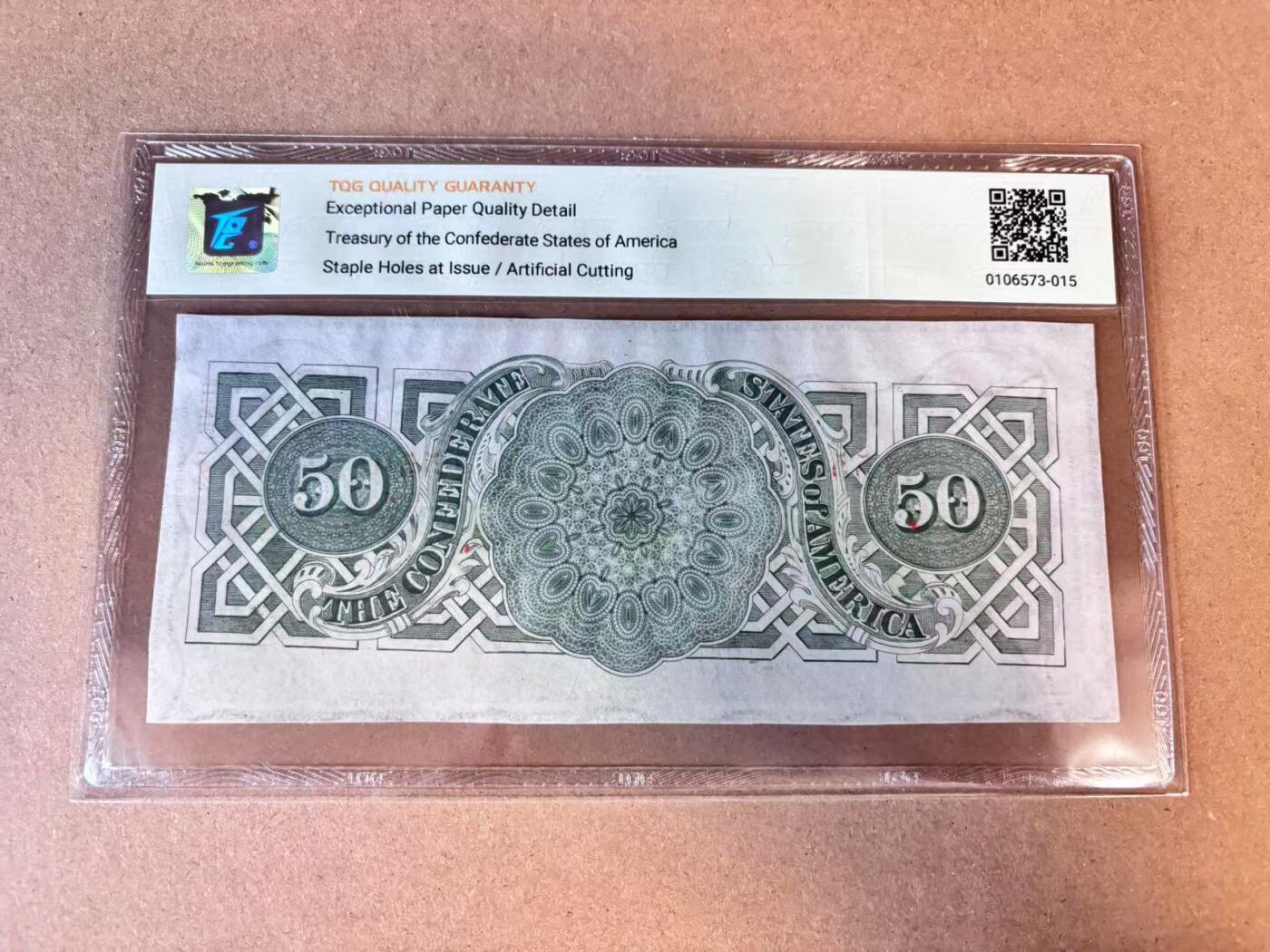 【七百期大拍 拍品火热征集中】✨Blue Auction 世界纸币精拍第693期【精】 美国 1863年50美金 TQG61EPQ 