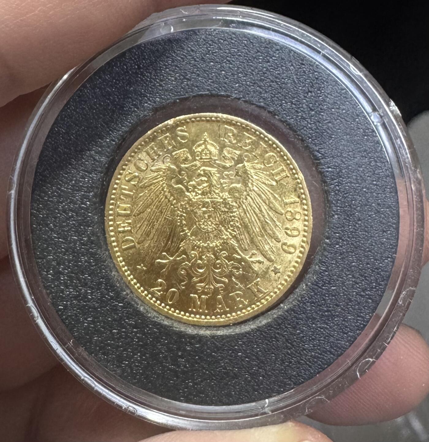 第165期拍卖【长期征集拍品】 德国普鲁士1899年20马克纪念金币