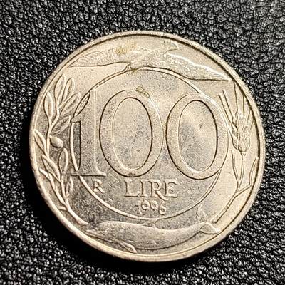 泉币菌-第48场-散币捡漏场 - 意大利100里拉 海豚 丰收女神直径22mm