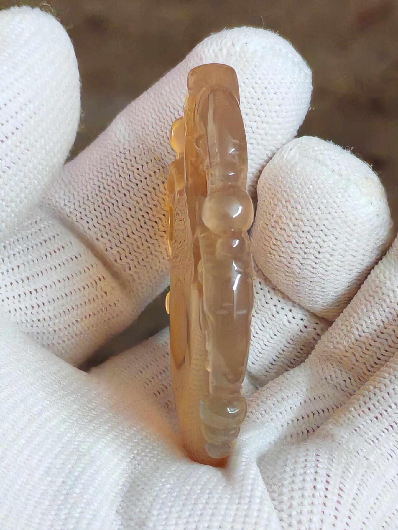 原矿保山荔枝冻三羊开泰平安扣(24025)尺寸52*7mm