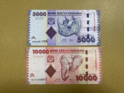 《艾美收藏》第204期-7.13周日外币精选 - 坦桑尼亚5000、10000先令2张 UNC 2010年版