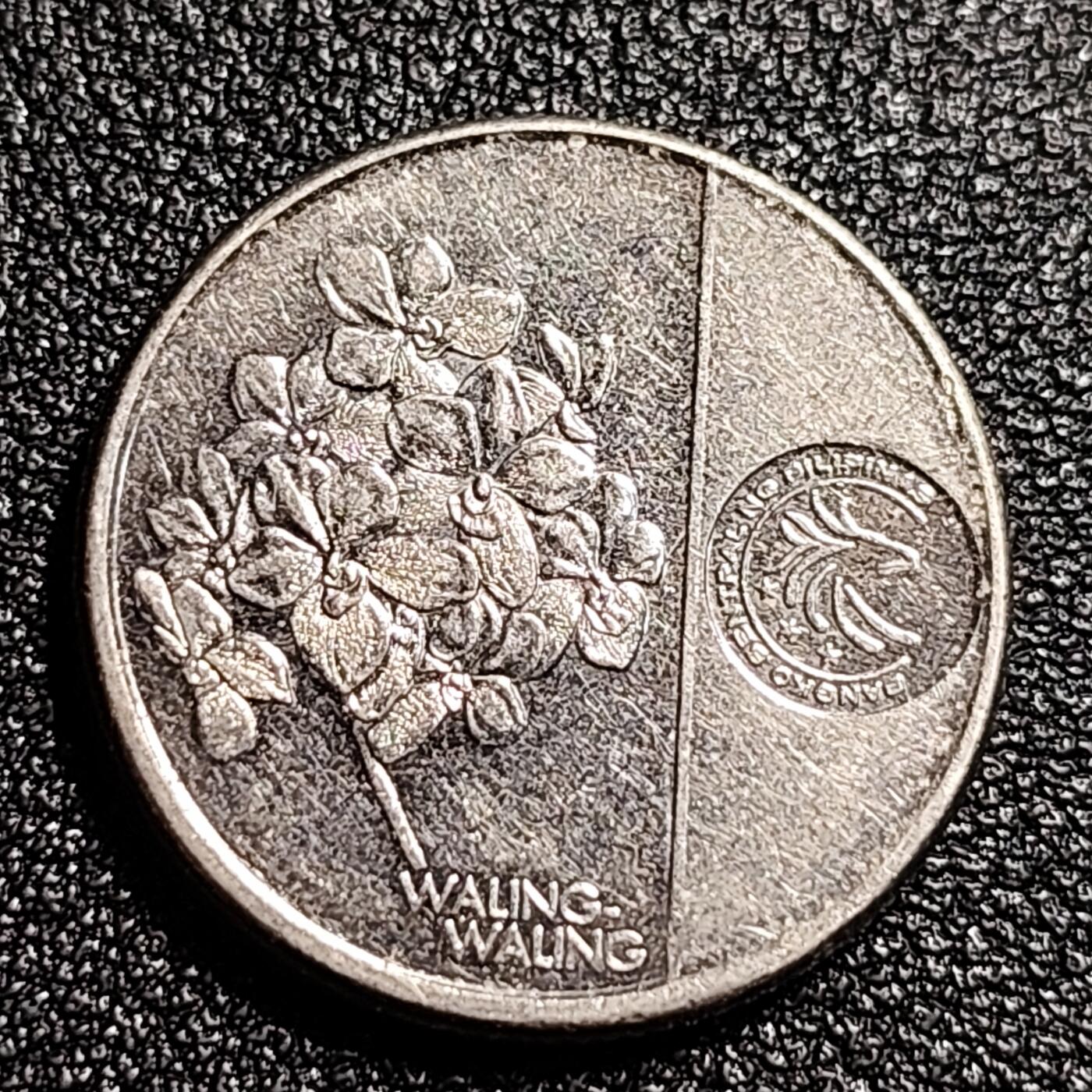 泉币菌-第49场-周末精品场 国父何塞·黎刹 兰花 菲律宾1比索镀镍钢硬币 23.0mm6.0g