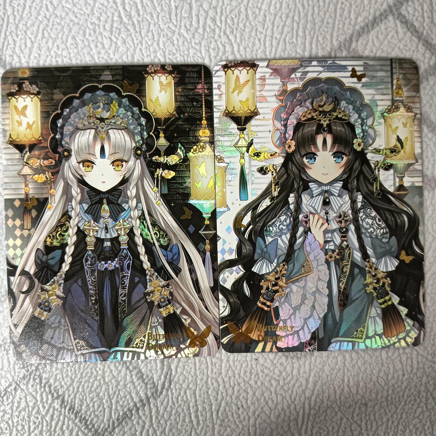 花开卡拍第30期（7月13号周日截拍，品控勿拍!!!拍品不寄存，运费5元，自制卡难免瑕疵，可能存在轻微撞角爆边等出厂瑕疵，品控介意勿拍！） 卡兔蝴蝶对卡折光彩闪