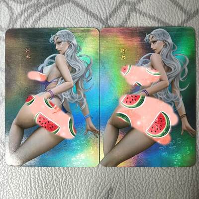 花开卡拍第30期（7月13号周日截拍，品控勿拍!!!拍品不寄存，运费5元，自制卡难免瑕疵，可能存在轻微撞角爆边等出厂瑕疵，品控介意勿拍！） - 嘎嘎鸭艺术对卡 河女 折光彩闪