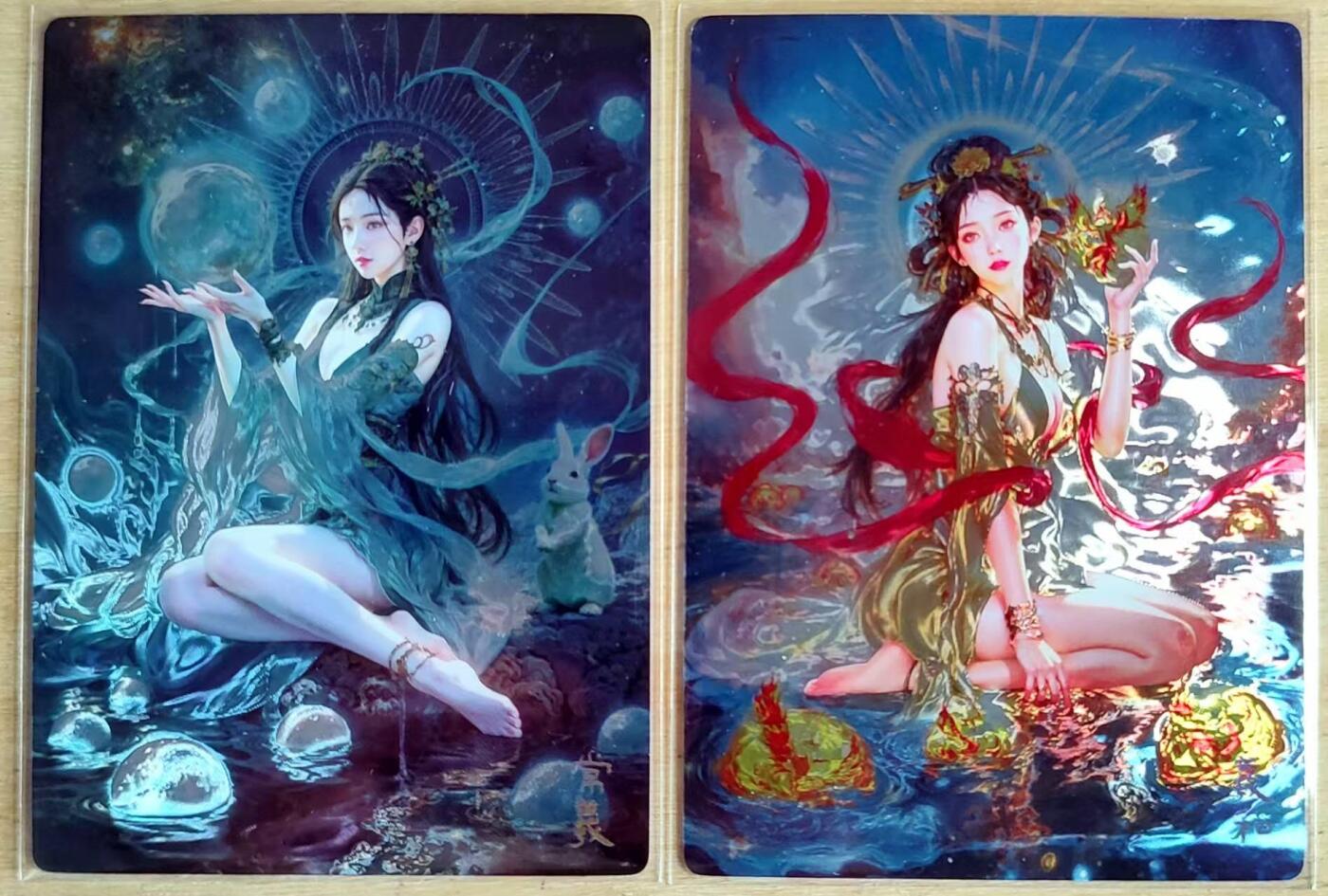 龙虎卡牌第四五场 （无佣金，满120包邮，欢迎送拍） 光刻2张 奇点卡牌 常曦+羲和 宗rich出品 品质的保证