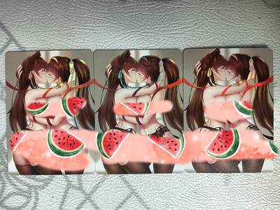 花开卡拍第30期（7月13号周日截拍，品控勿拍!!!拍品不寄存，运费5元，自制卡难免瑕疵，可能存在轻微撞角爆边等出厂瑕疵，品控介意勿拍！） - 鸡腿卡牌 双马尾kiss 彩闪三宫