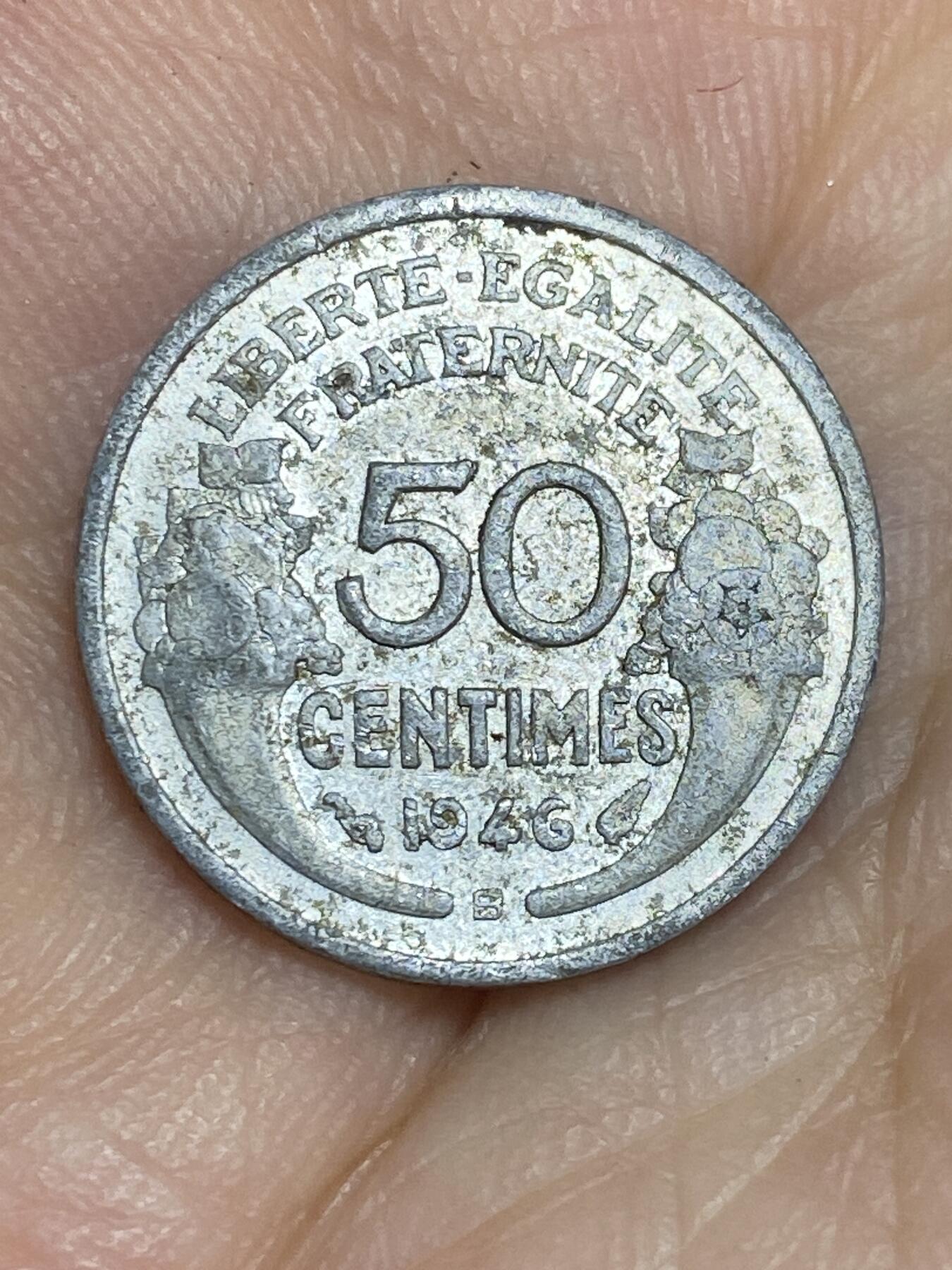 2025年第六十四场(总第九十场）外国好品散币(免佣金) 法国🇫🇷1946年50分(B标，博蒙莱罗热造)