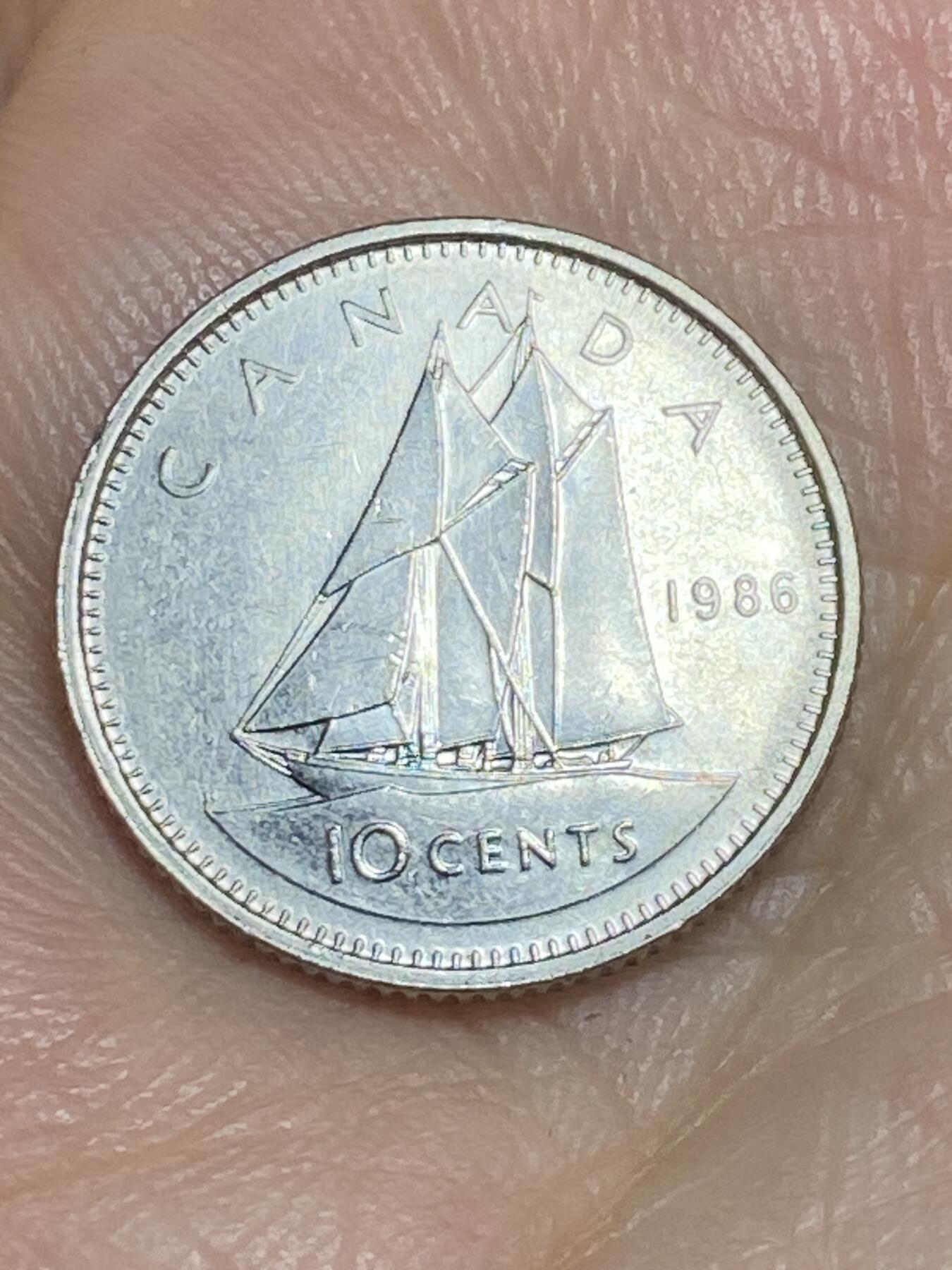 2025年第六十四场(总第九十场）外国好品散币(免佣金) 加拿大🇨🇦1986年10分(浅浮雕版)