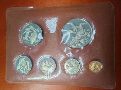 长老汇蛇年精选第二十场拍卖 1974英属维尔京群岛6枚精制套币，盒证全，含1元银币1枚