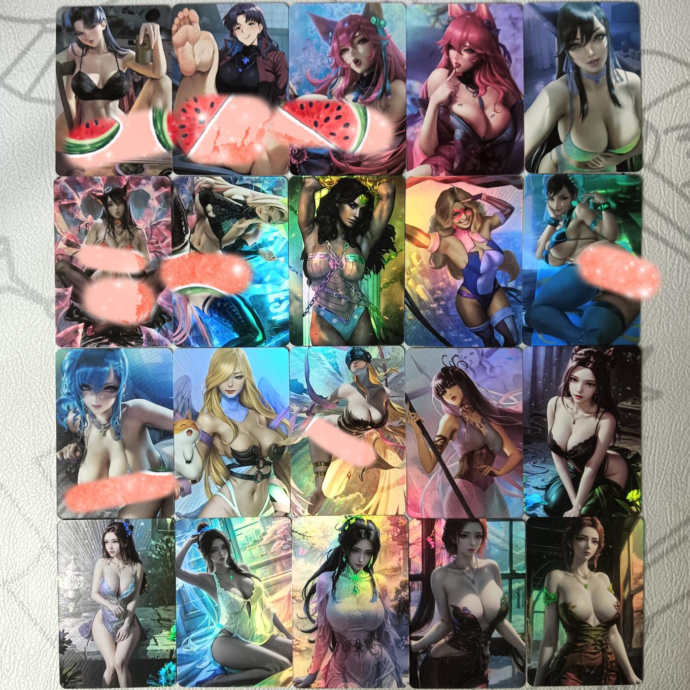 花开卡拍第30期（7月13号周日截拍，品控勿拍!!!拍品不寄存，运费5元，自制卡难免瑕疵，可能存在轻微撞角爆边等出厂瑕疵，品控介意勿拍！） 皇帝的新衣 妹卡 彩闪20张