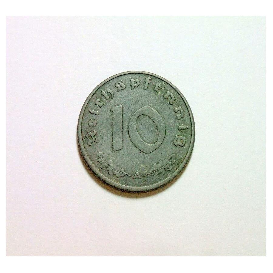 稀年 德国第三帝国1945年A版10芬尼 极美品