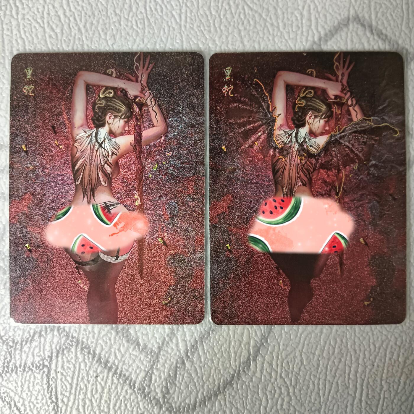 花开卡拍第30期（7月13号周日截拍，品控勿拍!!!拍品不寄存，运费5元，自制卡难免瑕疵，可能存在轻微撞角爆边等出厂瑕疵，品控介意勿拍！） 燎原 妖姬传 黑蛇双服饰 幻彩粗闪