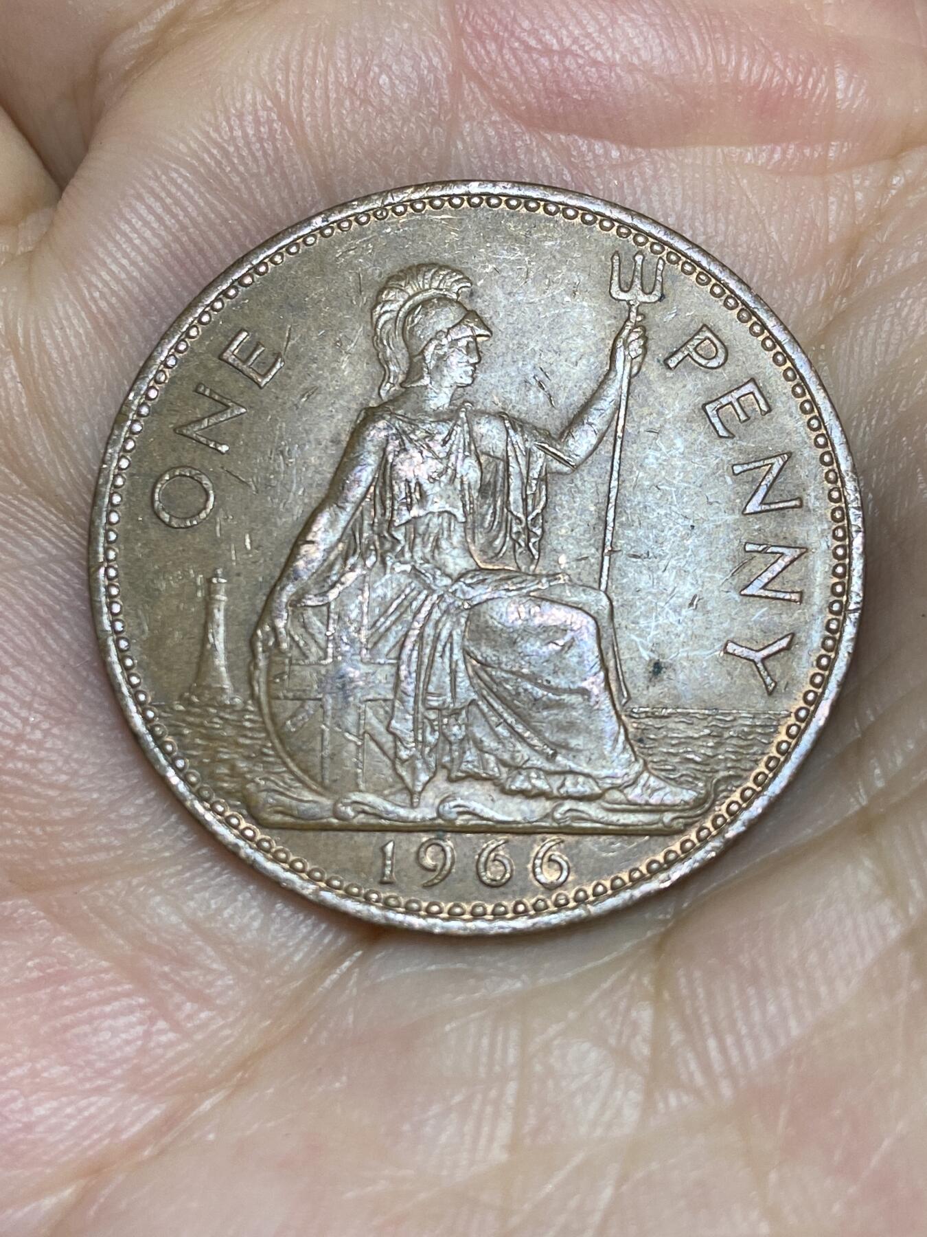 2025年第六十四场(总第九十场）外国好品散币(免佣金) 英国🇬🇧1966年1便士(伊丽莎白二世青年桂冠)