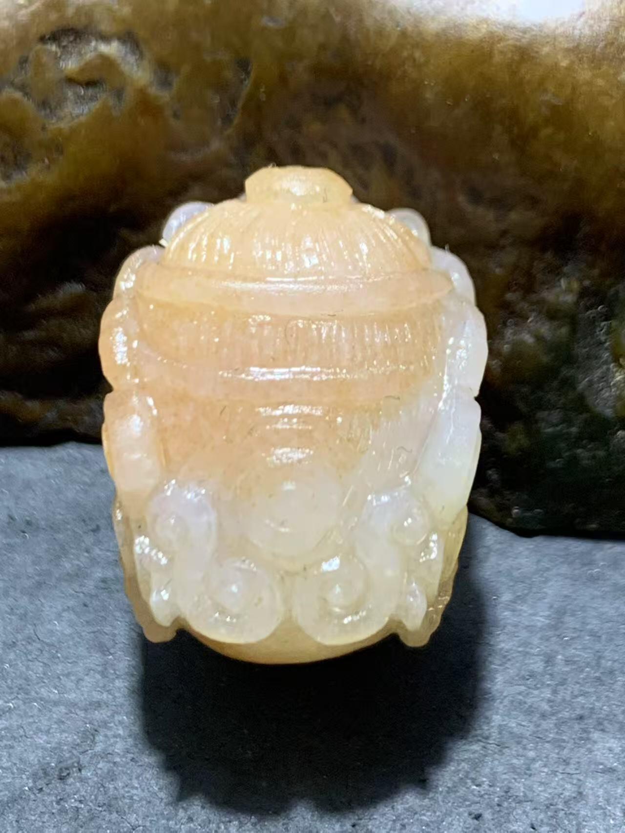 放福利！精美天然俏色朱砂点阿拉善玛瑙手工雕刻大黑天黄财神珠子