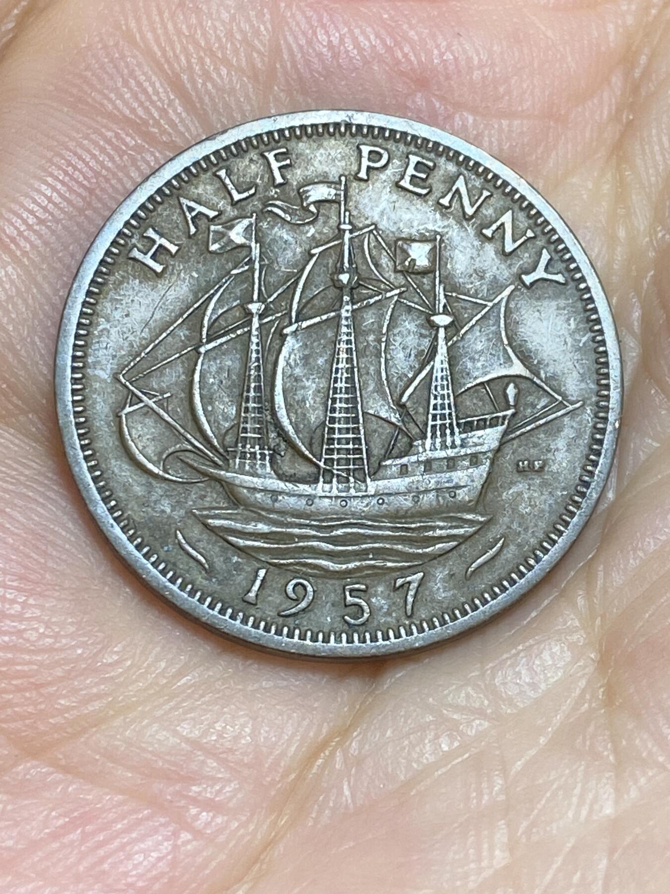 2025年第六十四场(总第九十场）外国好品散币(免佣金) 英国🇬🇧1957年半便士(伊丽莎白二世青年桂冠)