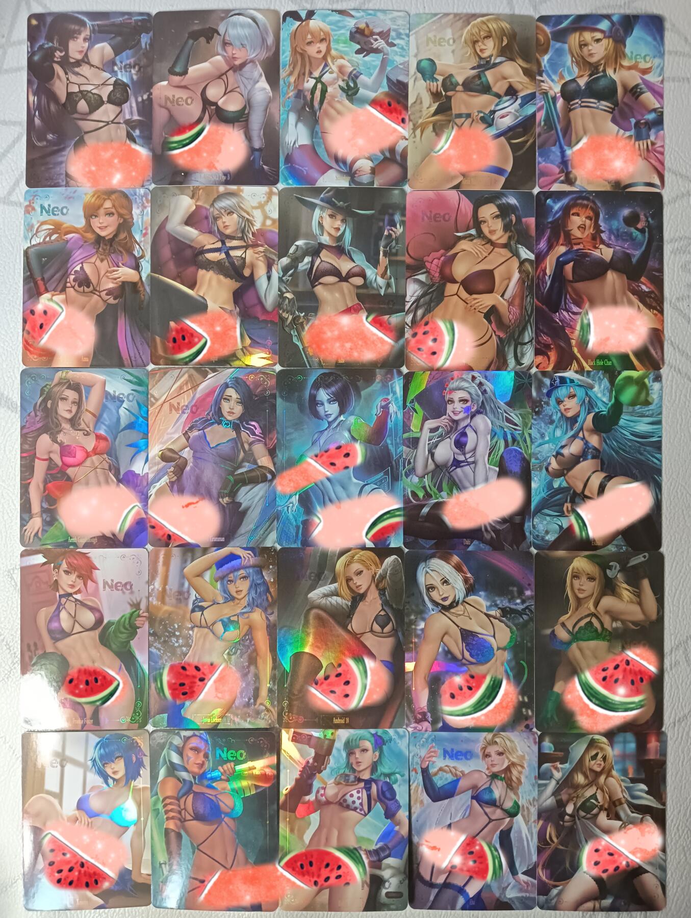花开卡拍第30期（7月13号周日截拍，品控勿拍!!!拍品不寄存，运费5元，自制卡难免瑕疵，可能存在轻微撞角爆边等出厂瑕疵，品控介意勿拍！） 松哥 ACG Beauty 彩闪74张全（卡背艺术）