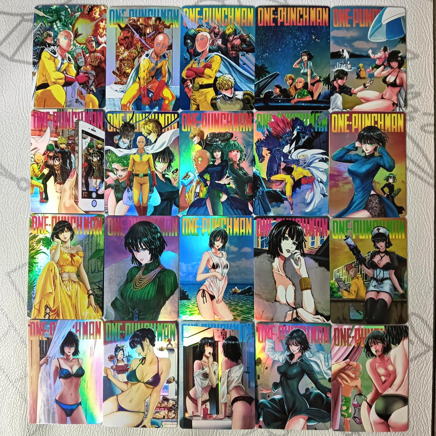 花开卡拍第30期（7月13号周日截拍，品控勿拍!!!拍品不寄存，运费5元，自制卡难免瑕疵，可能存在轻微撞角爆边等出厂瑕疵，品控介意勿拍！） 大卡道 一拳超人 彩闪 81张