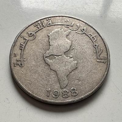 🌹外币初藏🌹🐯2025年第75场  每周二四六晚8️⃣点 接代拍 - 突尼斯1988年一第纳尔