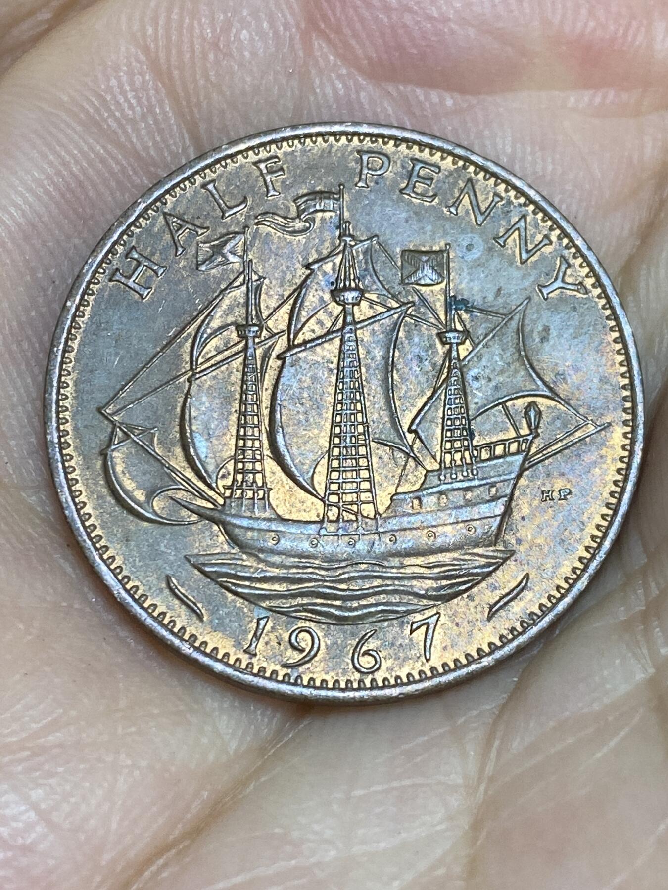 2025年第六十四场(总第九十场）外国好品散币(免佣金) 带光好品–英国🇬🇧1967年半便士(伊丽莎白二世青年桂冠)
