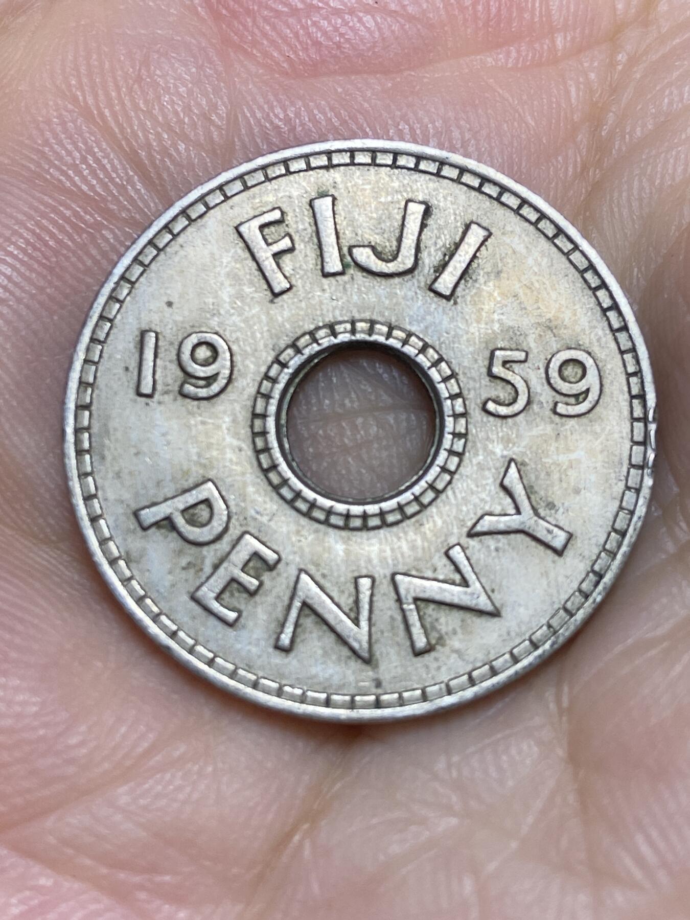 2025年第六十四场(总第九十场）外国好品散币(免佣金) 英属斐济1959年中孔1便士(伊丽莎白二世时期)