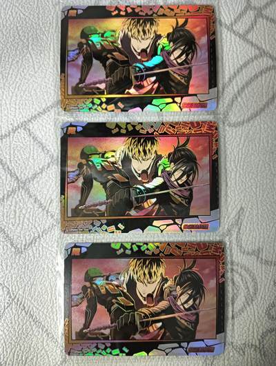 花开卡拍第30期（7月13号周日截拍，品控勿拍!!!拍品不寄存，运费5元，自制卡难免瑕疵，可能存在轻微撞角爆边等出厂瑕疵，品控介意勿拍！） - 【限定PR卡】卡游-一拳超人-命运的纠缠(3宫，3张)