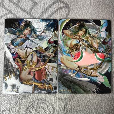花开卡拍第30期（7月13号周日截拍，品控勿拍!!!拍品不寄存，运费5元，自制卡难免瑕疵，可能存在轻微撞角爆边等出厂瑕疵，品控介意勿拍！） - 卡玩帕克 水浒姬 花荣2渐变  粗闪