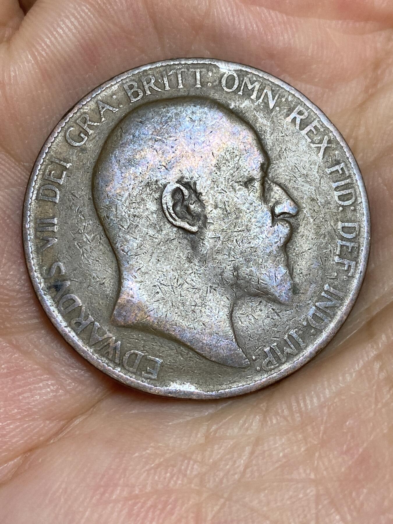 2025年第六十四场(总第九十场）外国好品散币(免佣金) 较少见–英国🇬🇧1907年1便士(爱德华七世时期)