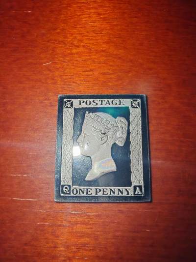 长老汇蛇年精选第二十场拍卖 世界珍邮系列之1840英国世界首枚邮票黑便士，8.62克925银