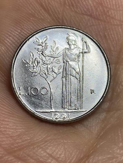 2025年第六十四场(总第九十场）外国好品散币(免佣金) - 意大利🇮🇹1991年100里拉(缩小尺寸版)