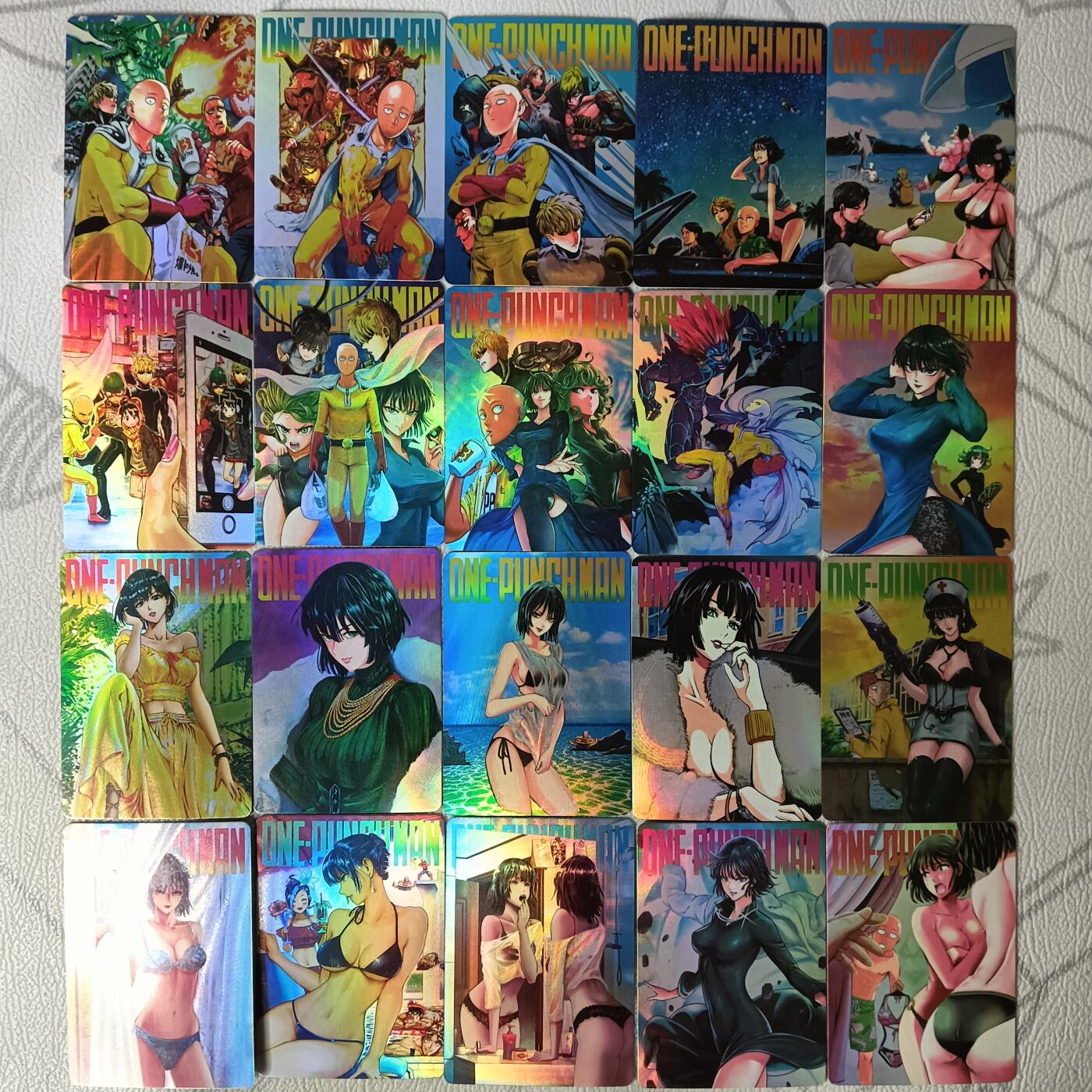 花开卡拍第30期（7月13号周日截拍，品控勿拍!!!拍品不寄存，运费5元，自制卡难免瑕疵，可能存在轻微撞角爆边等出厂瑕疵，品控介意勿拍！） 大卡道 一拳超人 折光彩闪81张