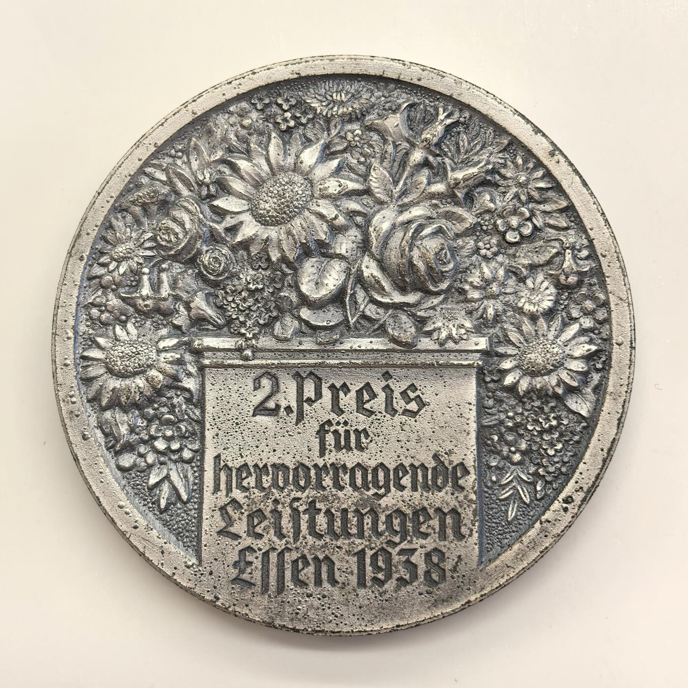 博洋堂世界钱币拍卖第130期（全场包邮） 1938年德国民族社会主义工人党“血与土地”杰出成就锡制奖章，带少见第三帝国原盒装