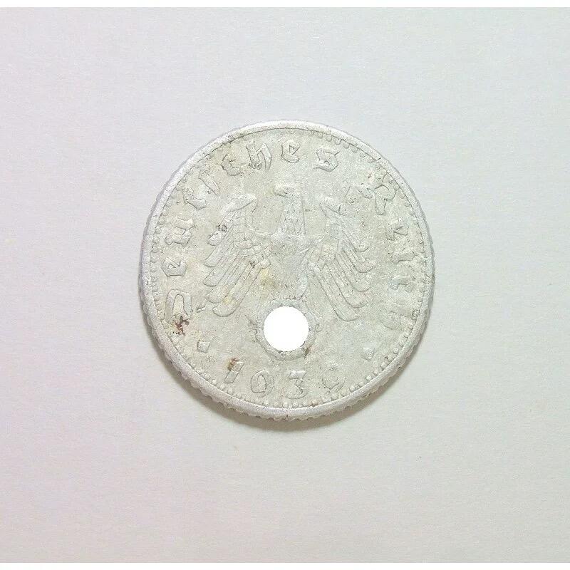 稀年 德国第三帝国1939年G版50芬尼 好品