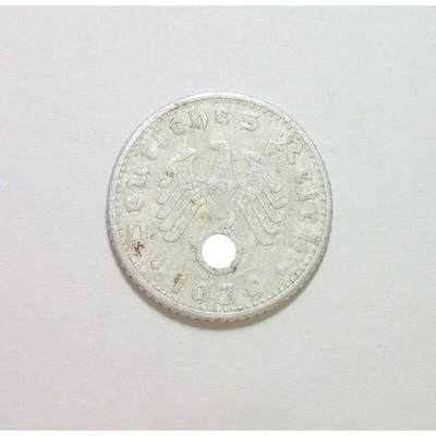 稀年 德国第三帝国1939年G版50芬尼 好品 - 稀年 德国第三帝国1939年G版50芬尼 好品