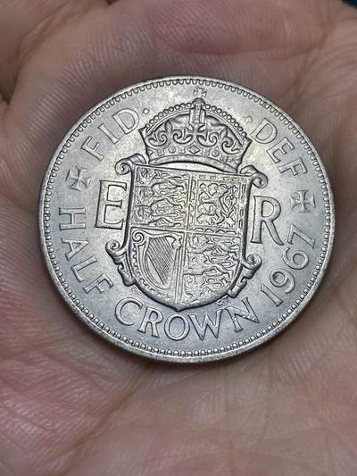 2025年第六十四场(总第九十场）外国好品散币(免佣金) - 好品–英国🇬🇧1967年半克朗大币(伊丽莎白二世青年桂冠，普制币关门年)