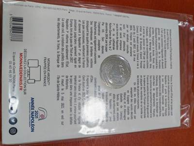 长老汇蛇年精选第二十场拍卖 2021法国拿破仑一世逝世200周年10欧元银币卡装