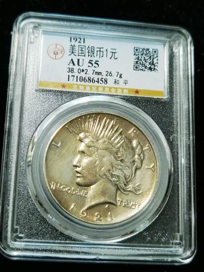 天下钱庄专场欢迎参拍 - 1921首年美国和平鸽一美元银币，稀少
