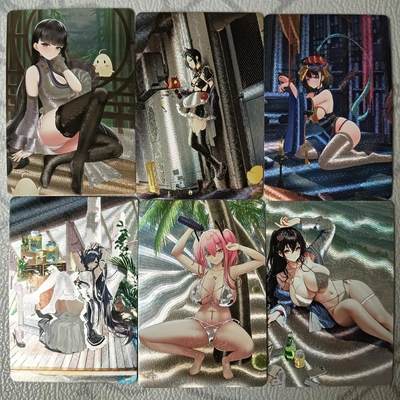 花开卡拍第30期（7月13号周日截拍，品控勿拍!!!拍品不寄存，运费5元，自制卡难免瑕疵，可能存在轻微撞角爆边等出厂瑕疵，品控介意勿拍！） - 五月卡牌 碧蓝航线竖版 粗闪6张