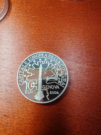 长老汇蛇年精选第二十场拍卖  2004意大利热那亚10欧元精制银币，克书标价100美金，1万枚