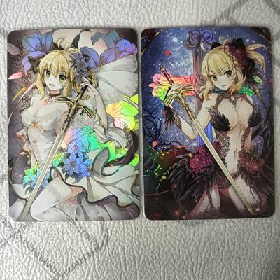 花开卡拍第30期（7月13号周日截拍，品控勿拍!!!拍品不寄存，运费5元，自制卡难免瑕疵，可能存在轻微撞角爆边等出厂瑕疵，品控介意勿拍！） - 动漫女孩fgo对卡彩闪