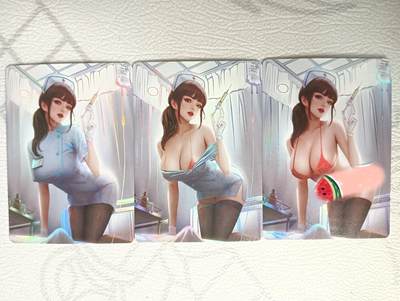 花开卡拍第30期（7月13号周日截拍，品控勿拍!!!拍品不寄存，运费5元，自制卡难免瑕疵，可能存在轻微撞角爆边等出厂瑕疵，品控介意勿拍！） - 鸡腿卡牌 都市丽人 女护士3渐变 彩闪