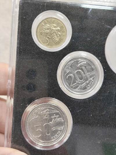 外币收藏 新加坡新版硬币五枚一套