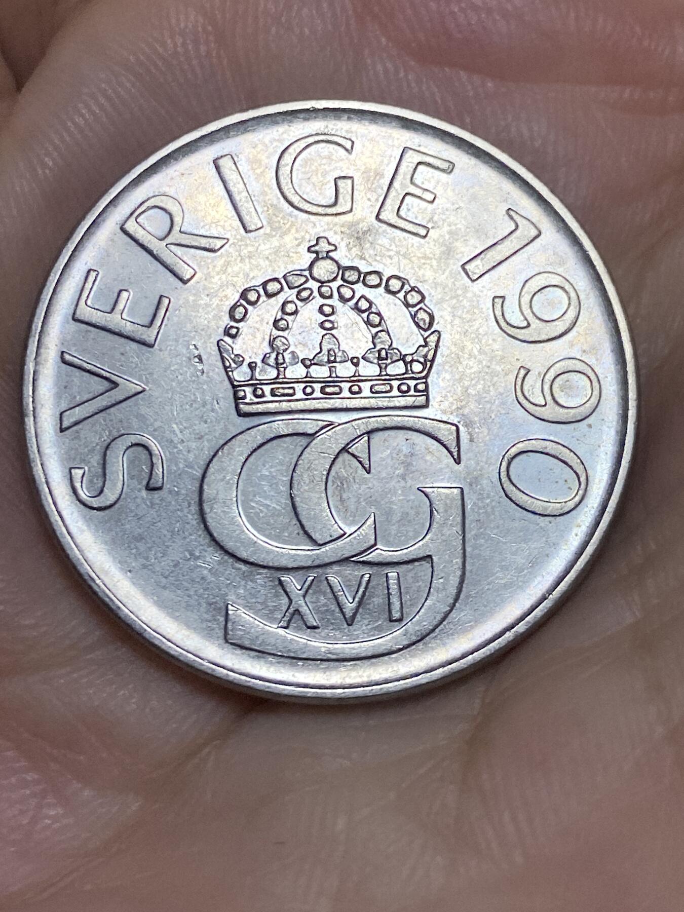2025年第六十四场(总第九十场）外国好品散币(免佣金) 瑞典🇸🇪1990年5克朗大币(D标)