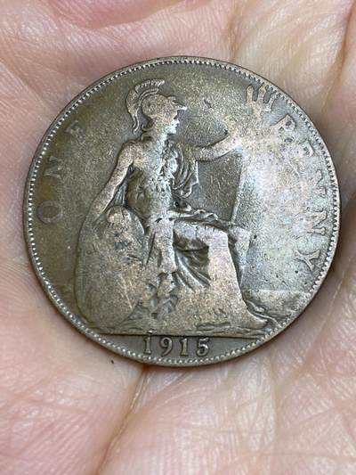 2025年第六十四场(总第九十场）外国好品散币(免佣金) - 英国🇬🇧1915年1便士(乔治五世时期，第一版)