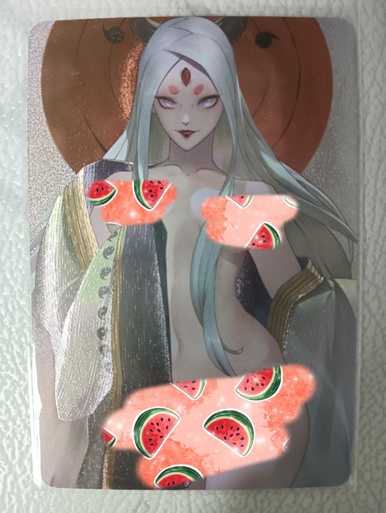 花开卡拍第30期（7月13号周日截拍，品控勿拍!!!拍品不寄存，运费5元，自制卡难免瑕疵，可能存在轻微撞角爆边等出厂瑕疵，品控介意勿拍！） 火影辉夜姬艺术卡 粗闪